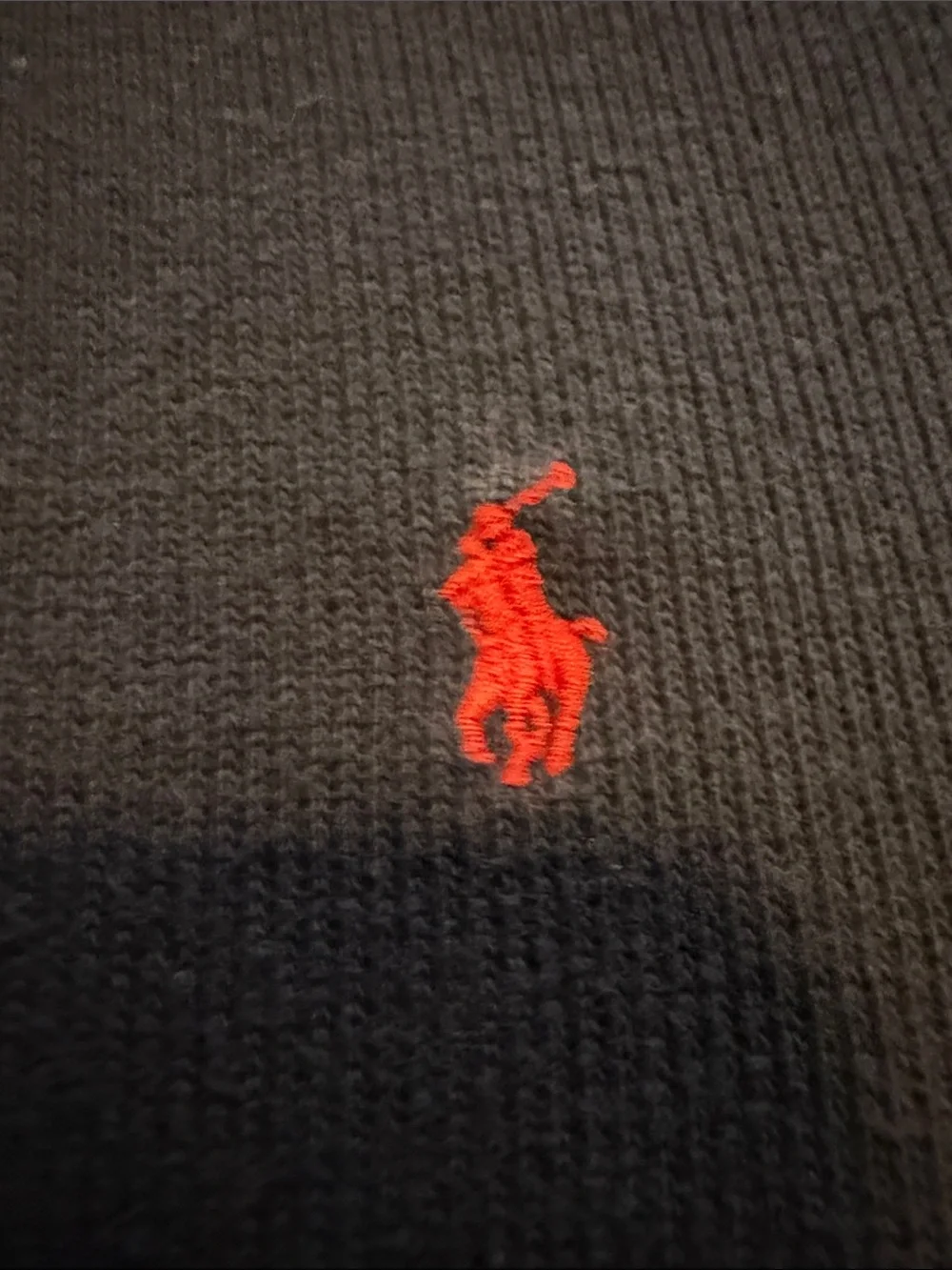 Ralph Lauren Men’s Navy Quarter-Zip Sweater with Red Pony